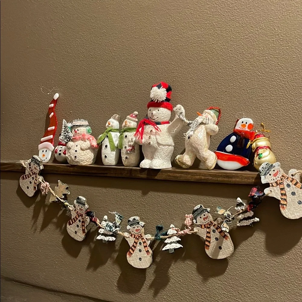 Vintage Festive Snowman Holiday Decor Lot